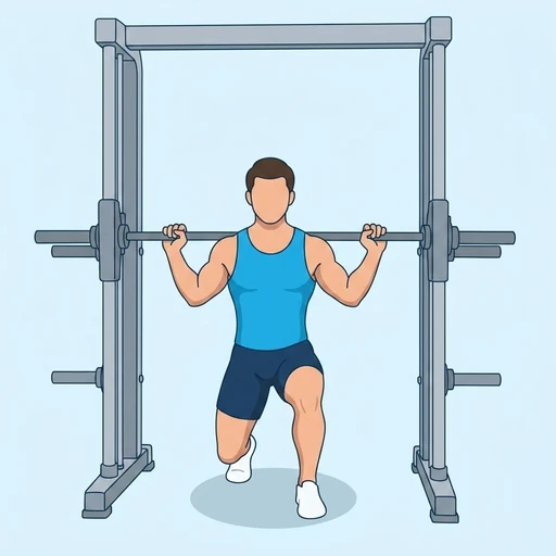 Smith Machine Reverse Lunge – End position