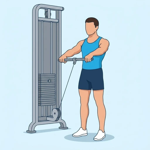 Straight-Bar Cable Front Raise – End position
