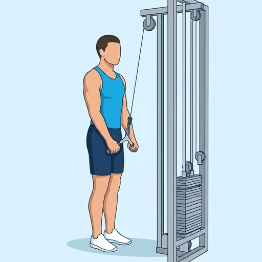 V-Bar Tricep Pushdown – End position
