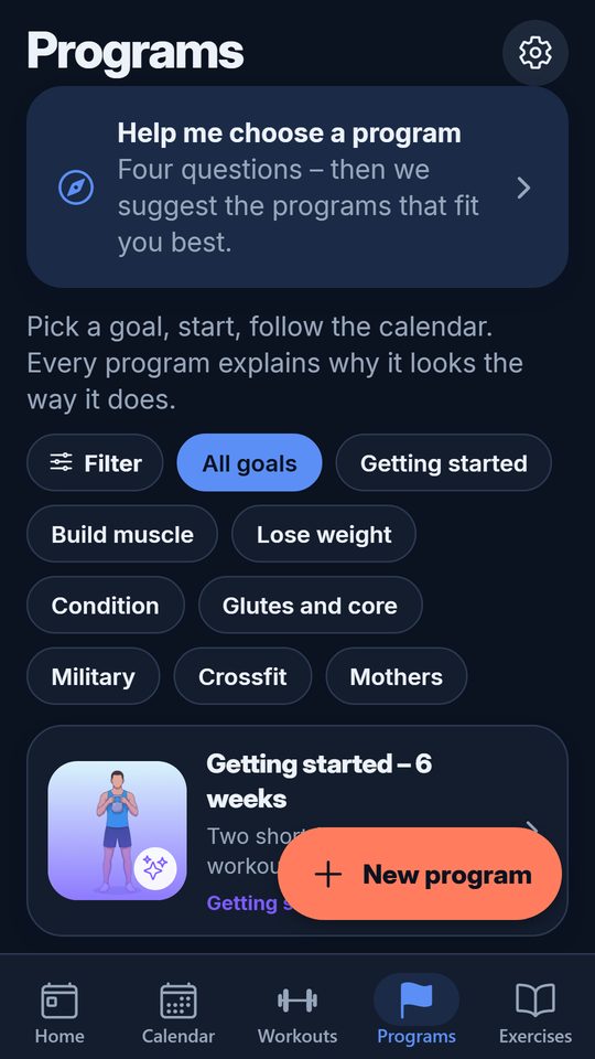The program list