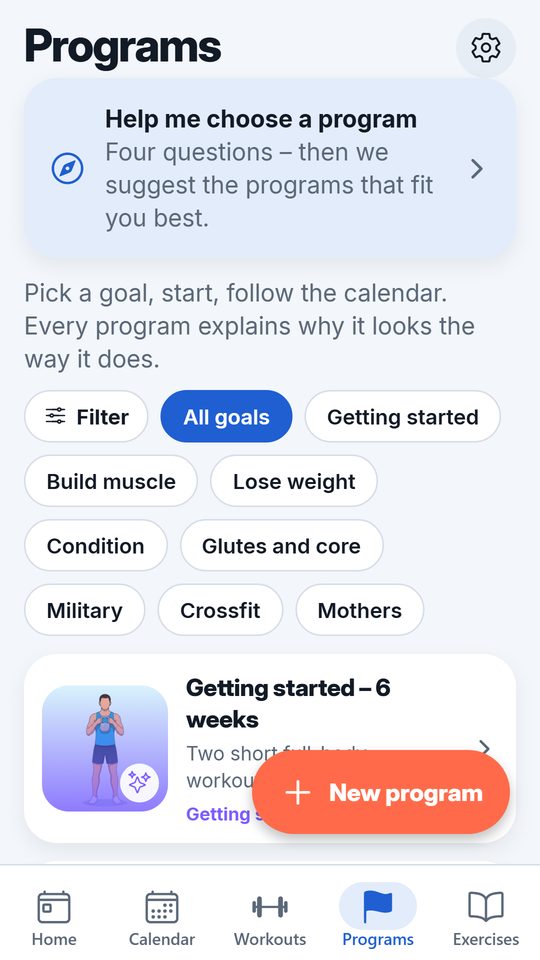 The program list